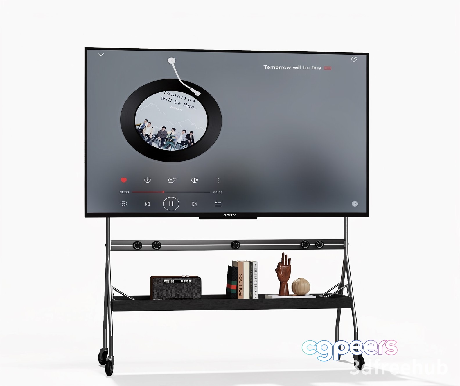 A Large Tv On A Stand 3D Model - 22574 - VRAY Render