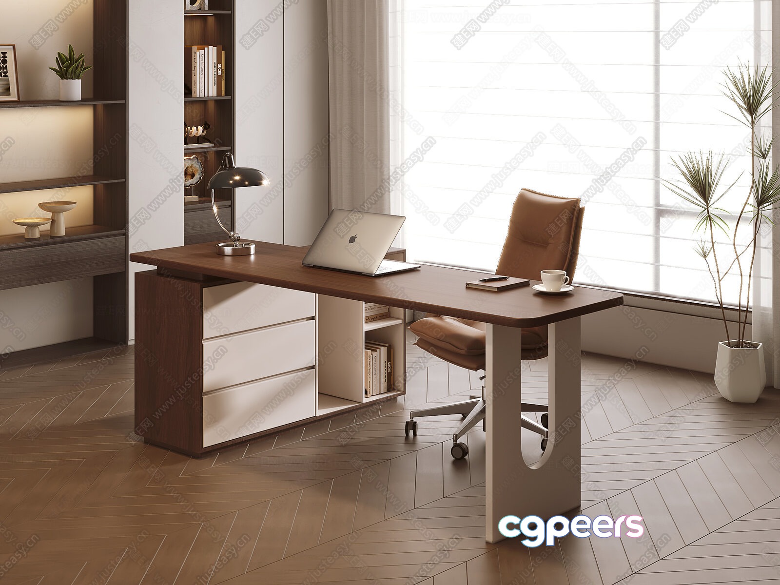 Modern Office Desk 3D Model - 17905 - VRAY Render