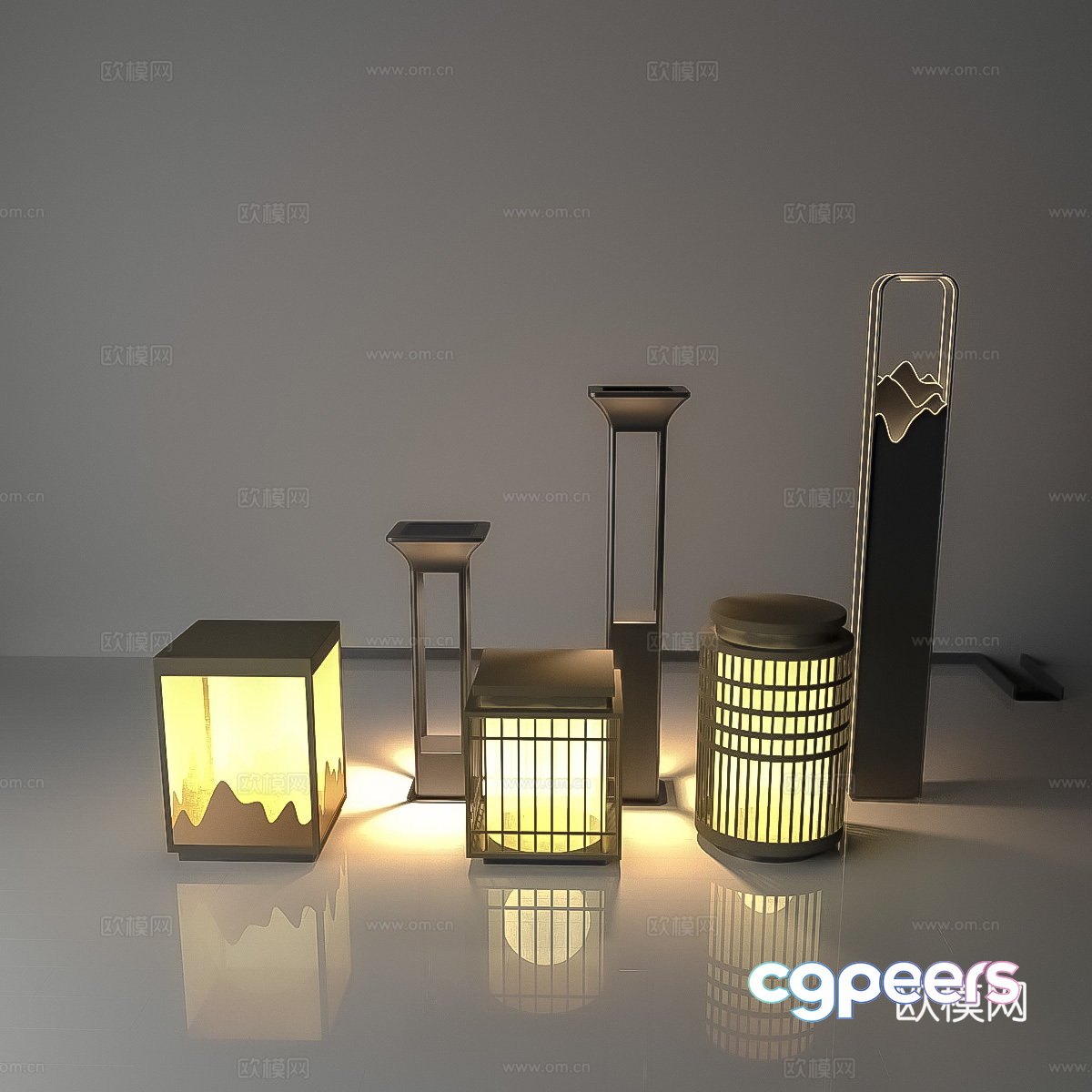 Modern Outdoor Lighting 3D Model - 7273 - VRAY Render Modern Outdoor Lighting 3D Model - 7273 - VRAY Render