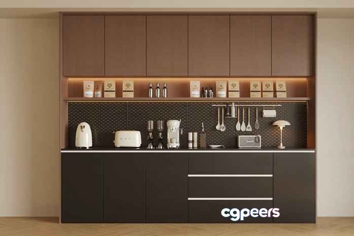 Modern Kitchen Setup 3D Model - 15855 - CORONA Render