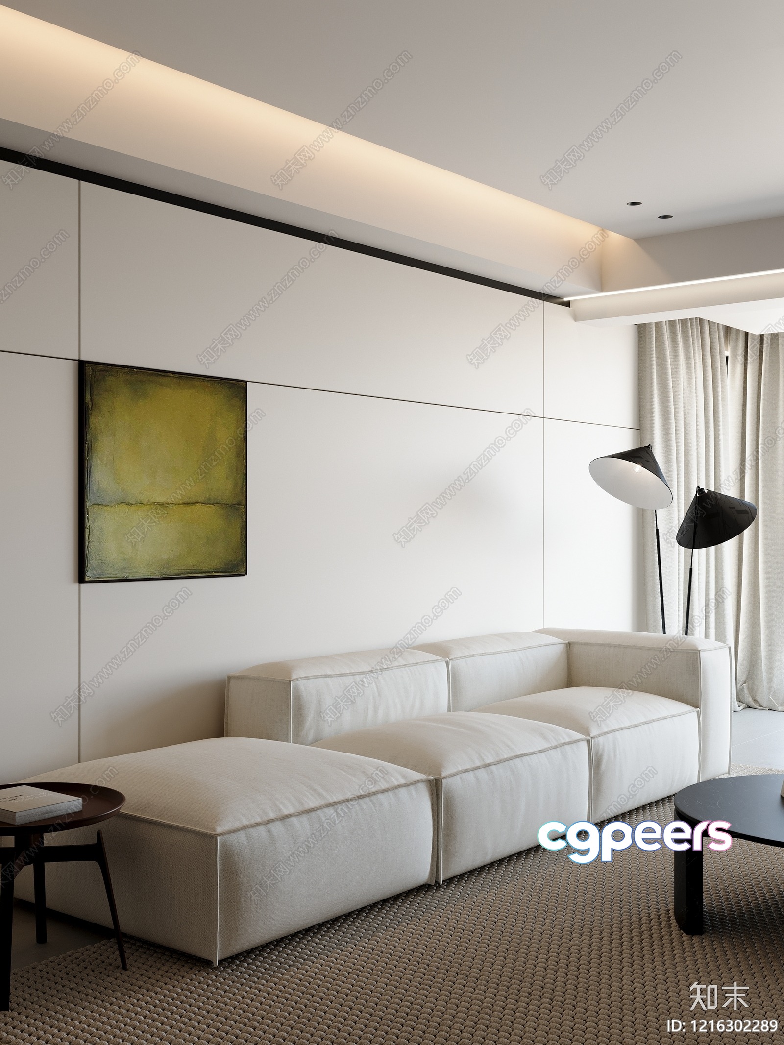 Modern Living Room 3D Model - 15792 - VRAY Render