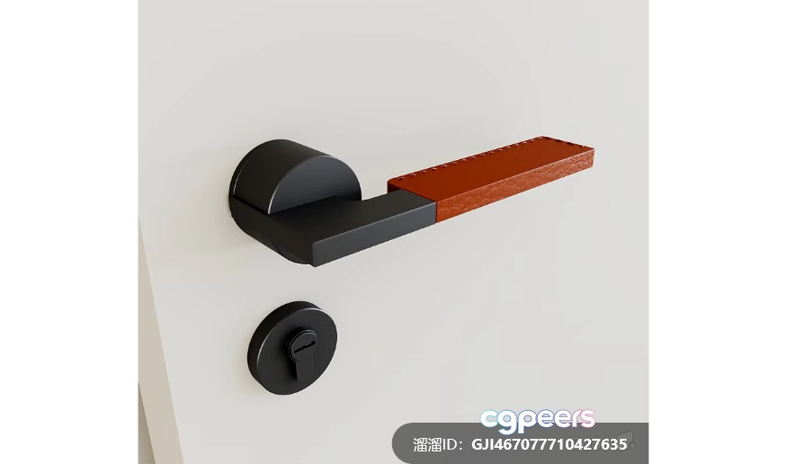 A Black Door Handle With A Brown Lever 3D Model - 11657 - CORONA Render A Black Door Handle With A Brown Lever 3D Model - 11657 - CORONA Render