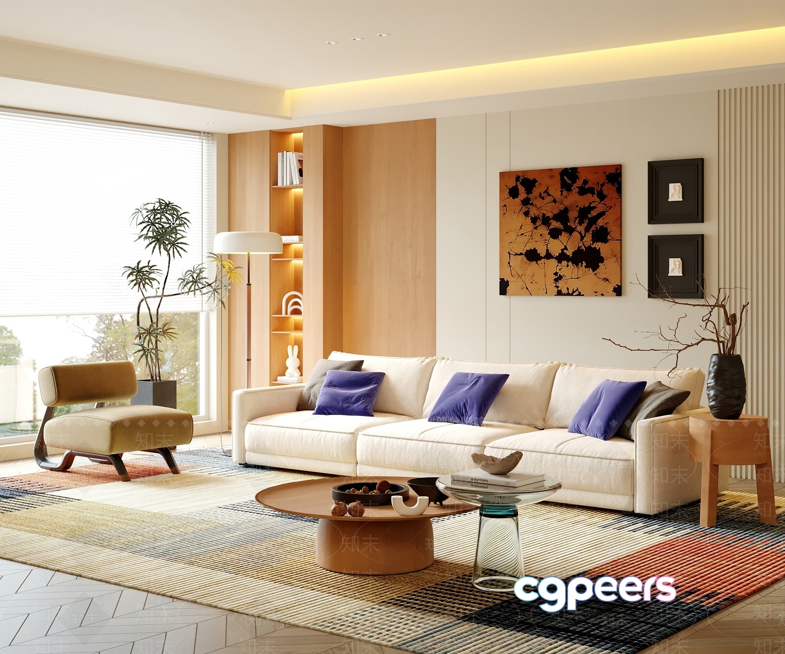 Modern Living Room 3D Model - 10409 - VRAY Render Modern Living Room 3D Model - 10409 - VRAY Render