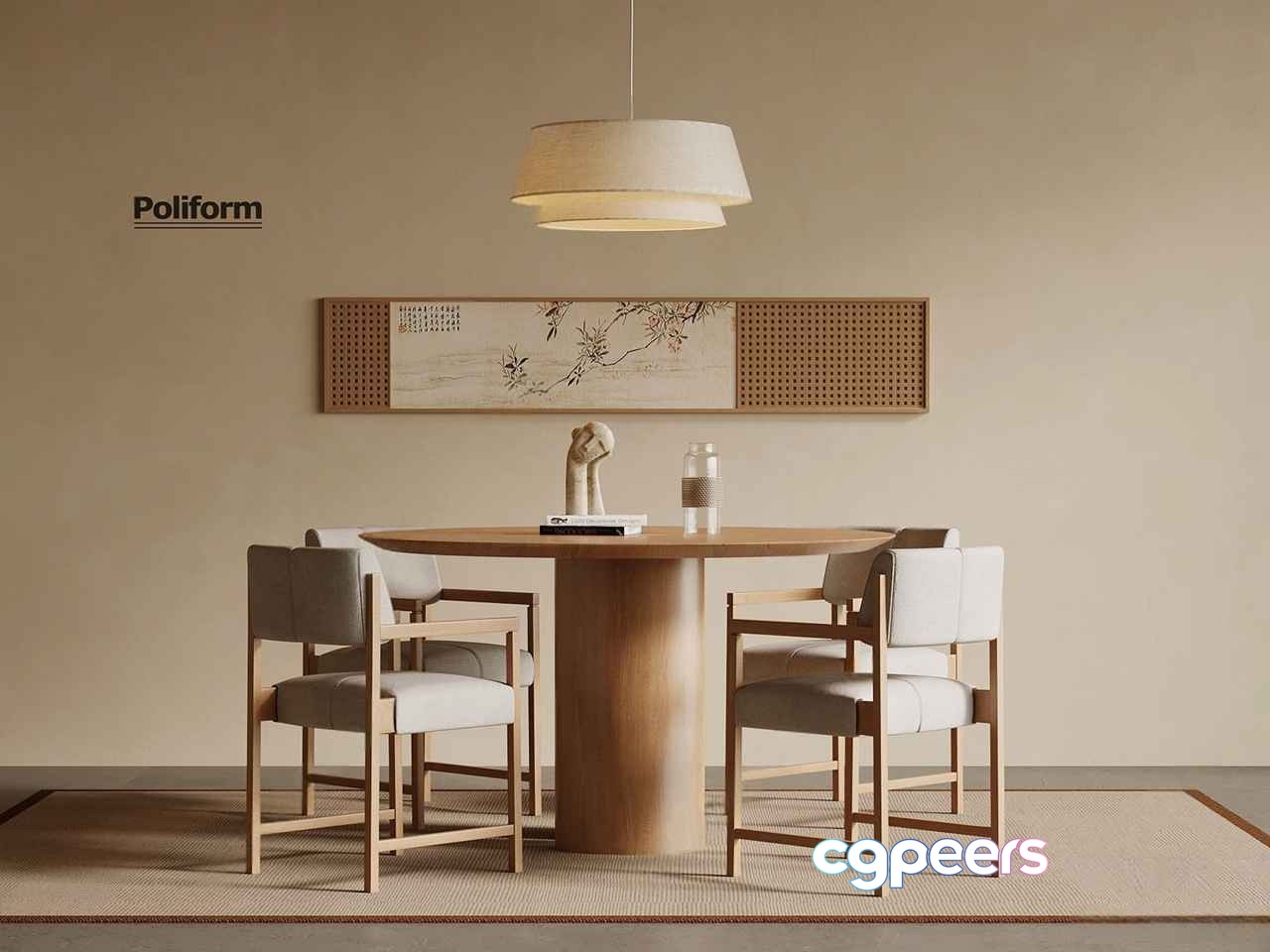 A Modern Dining Room 3D Model - 12500 - VRAY Render