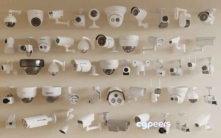 Multiple White Security Cameras 3D Model - 1484 - VRAY Render Multiple White Security Cameras 3D Model - 1484 - VRAY Render