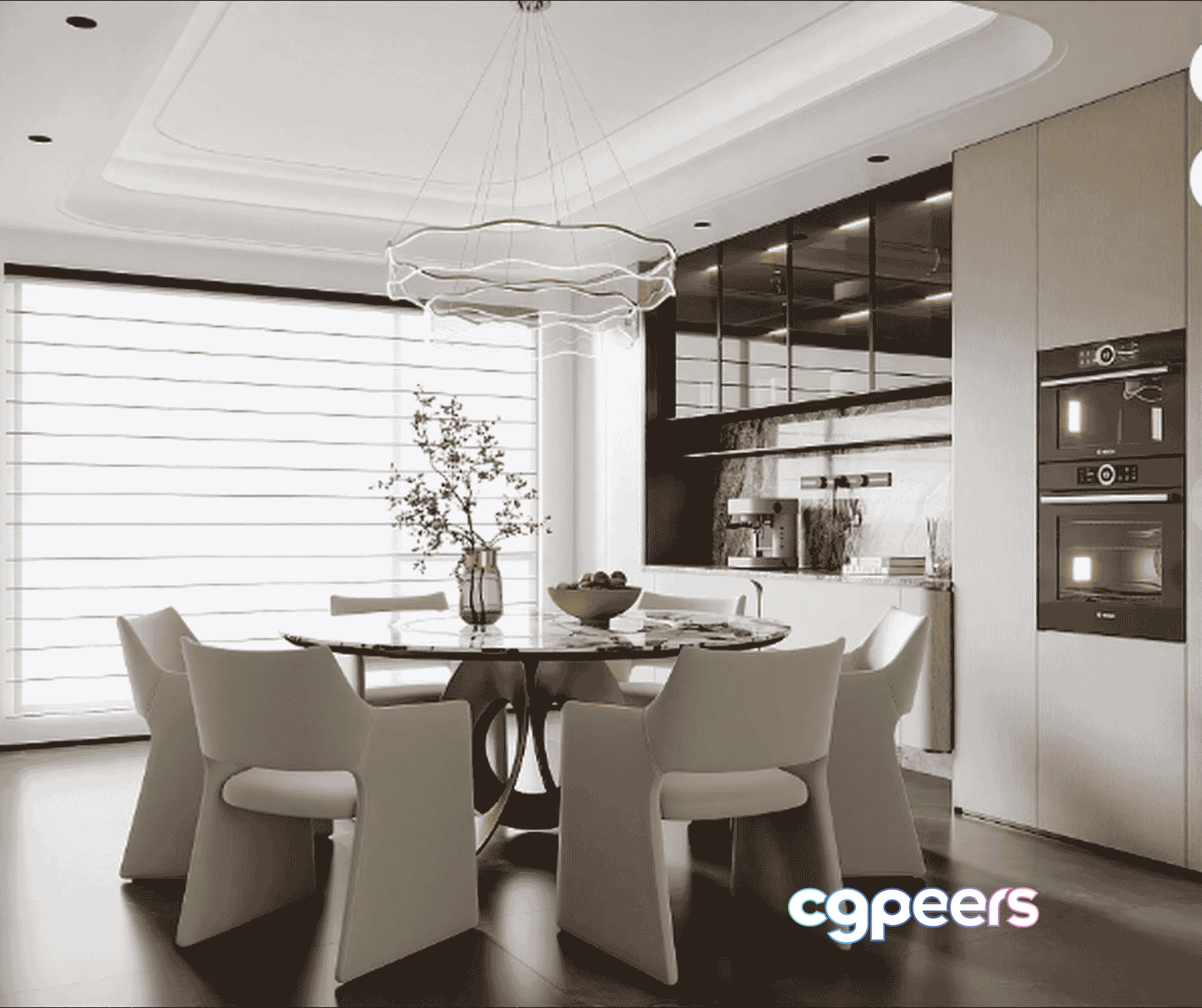 A Modern Kitchen 3D Model - 13601 - VRAY Render
