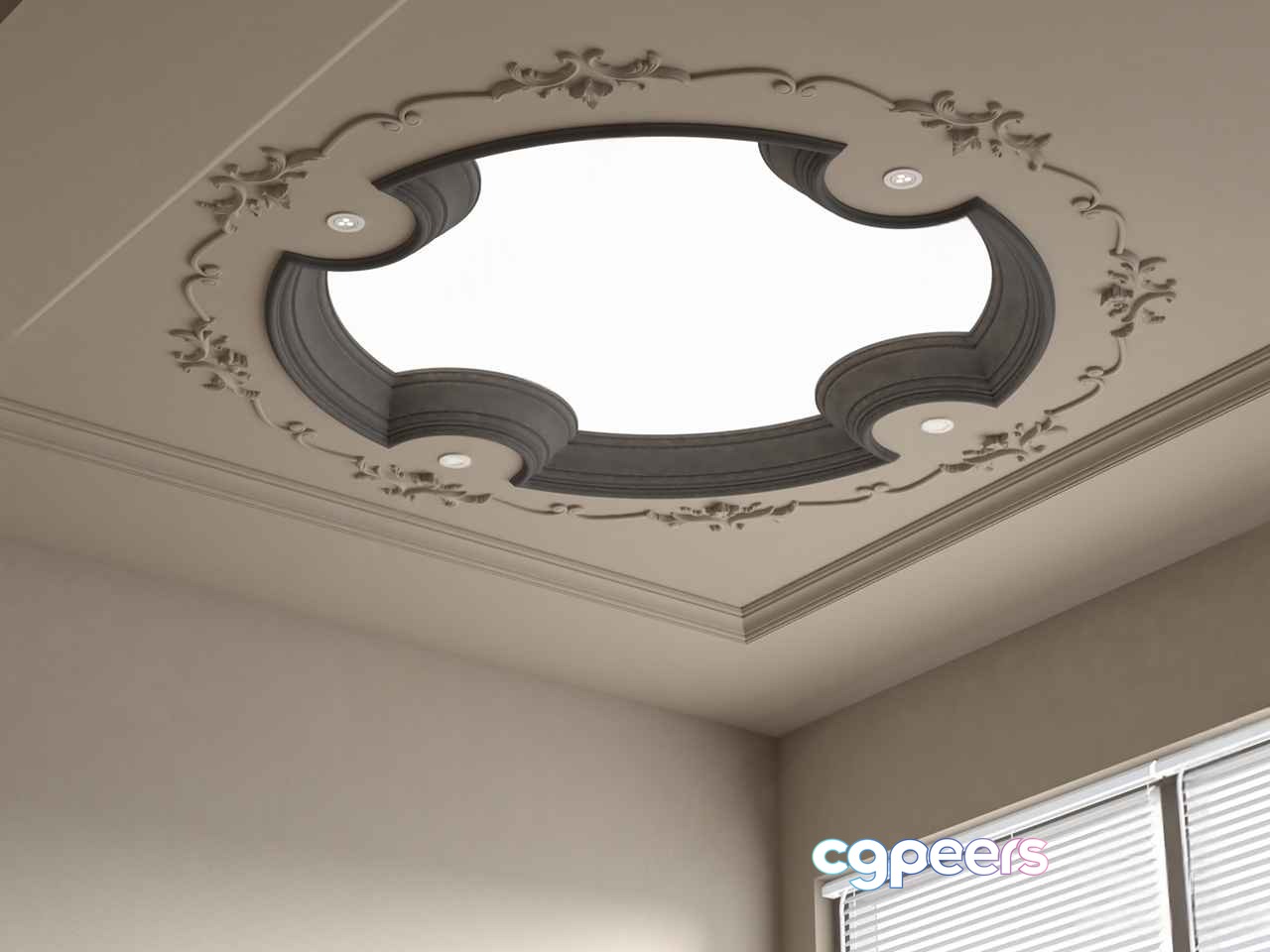 A Ceiling With A Decorative Design 3D Model - 15139 - VRAY Render A Ceiling With A Decorative Design 3D Model - 15139 - VRAY Render