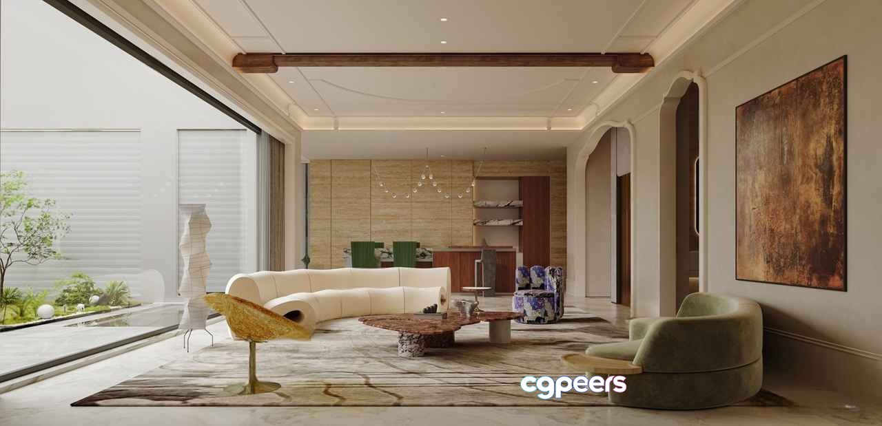 Modern Living Room 3D Model - 7870 - VRAY Render Modern Living Room 3D Model - 7870 - VRAY Render