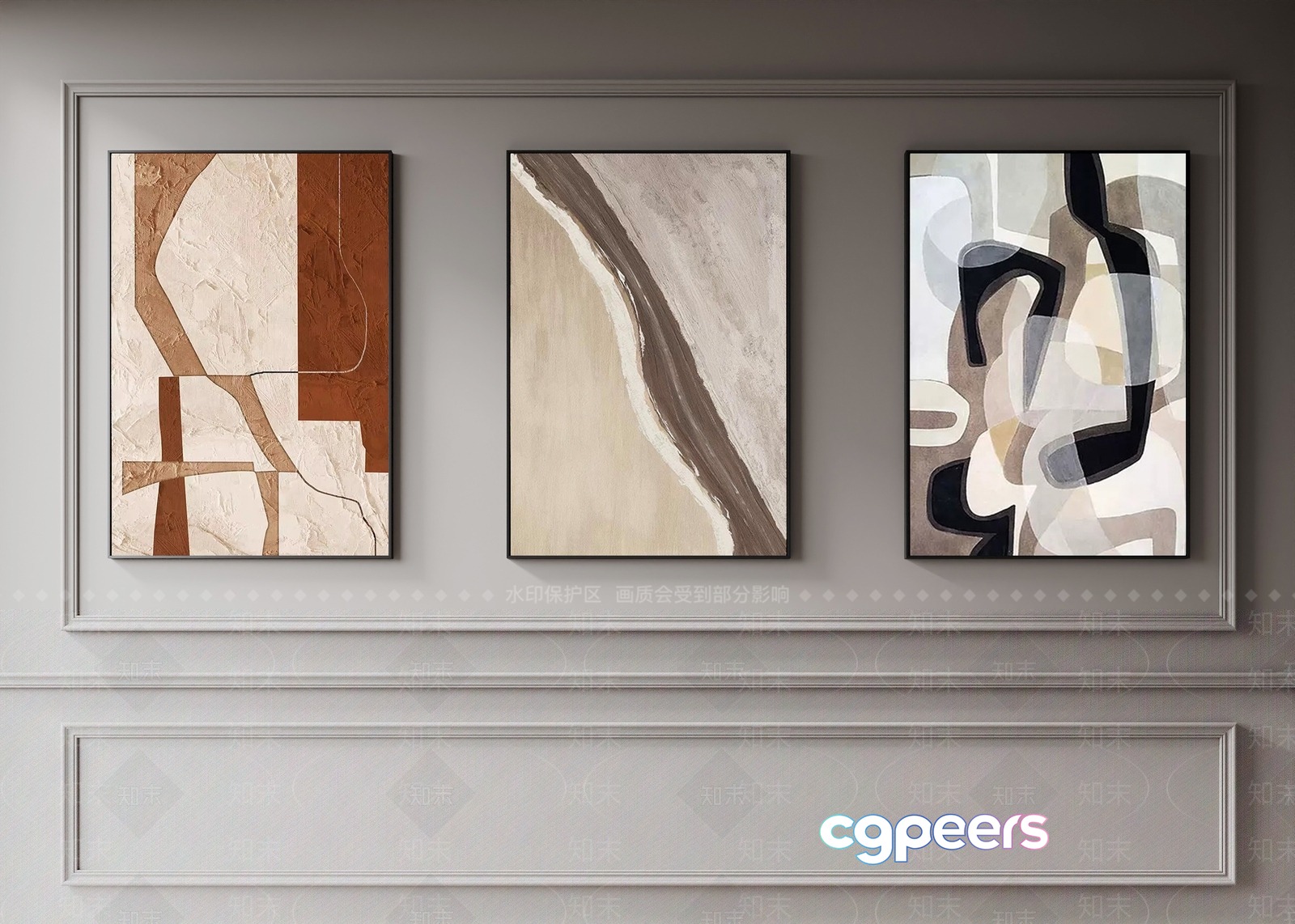 Abstract Art Pieces 3D Model - 14104 - VRAY Render