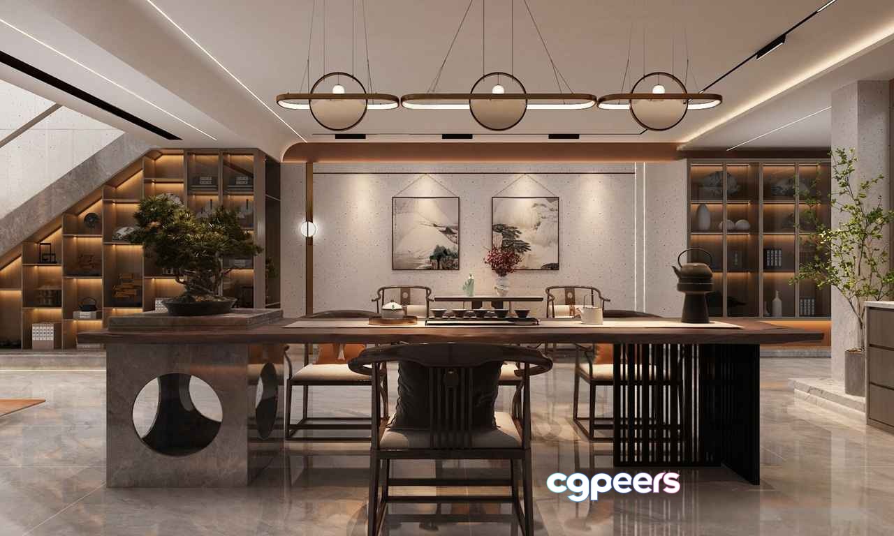 Modern Dining Room 3D Model - 10152 - VRAY Render