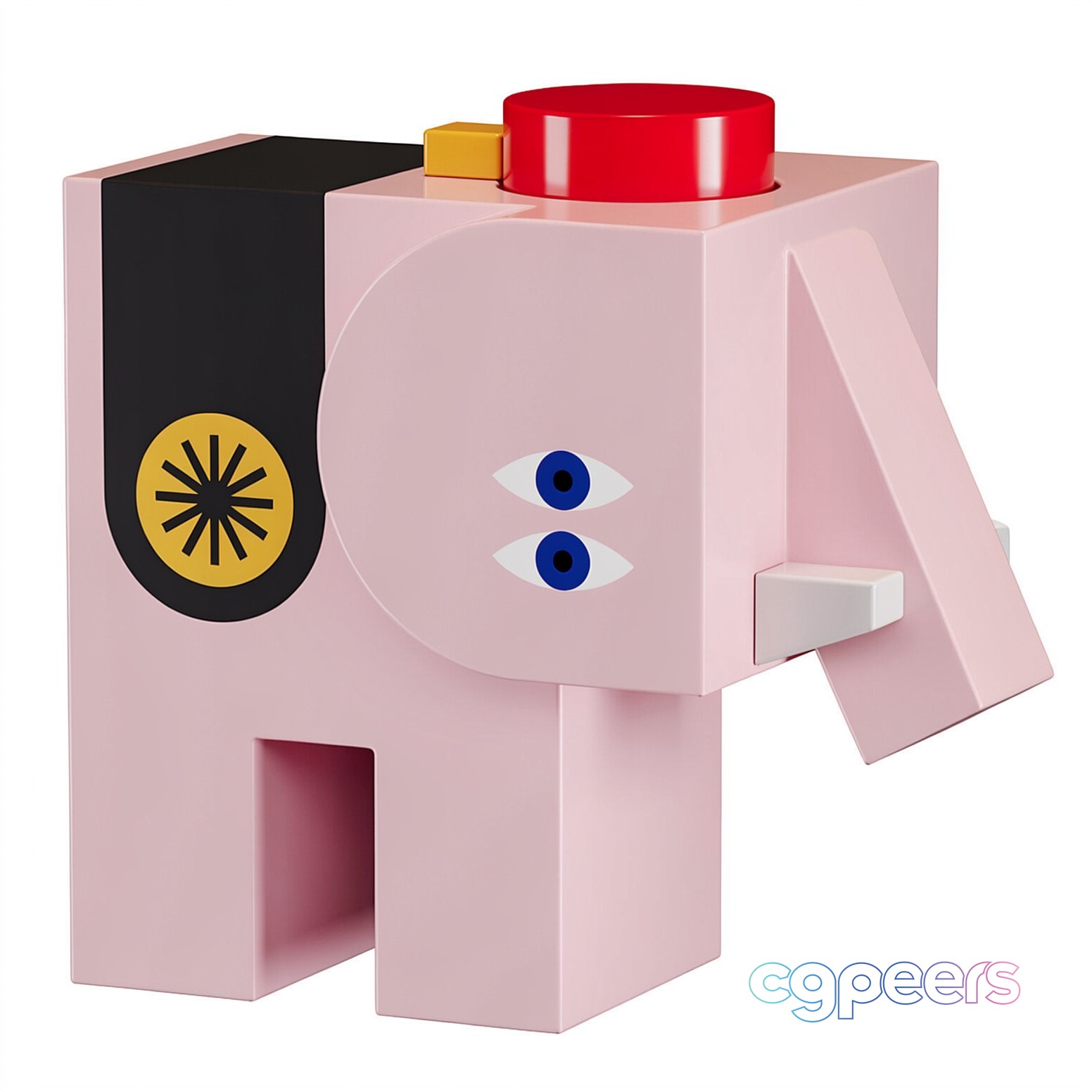 A Pink Toy Elephant 3D Model - 23295 - VRAY Render