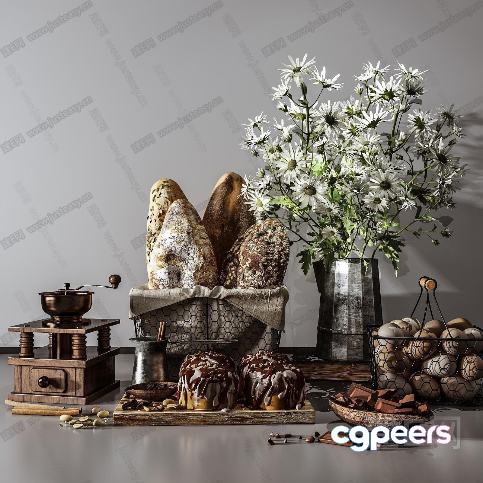 A Still Life Arrangement 3D Model - 13791 - VRAY Render