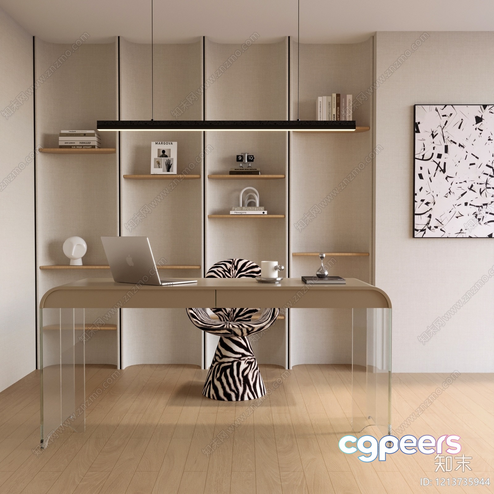 Modern Office Space 3D Model - 16195 - VRAY Render