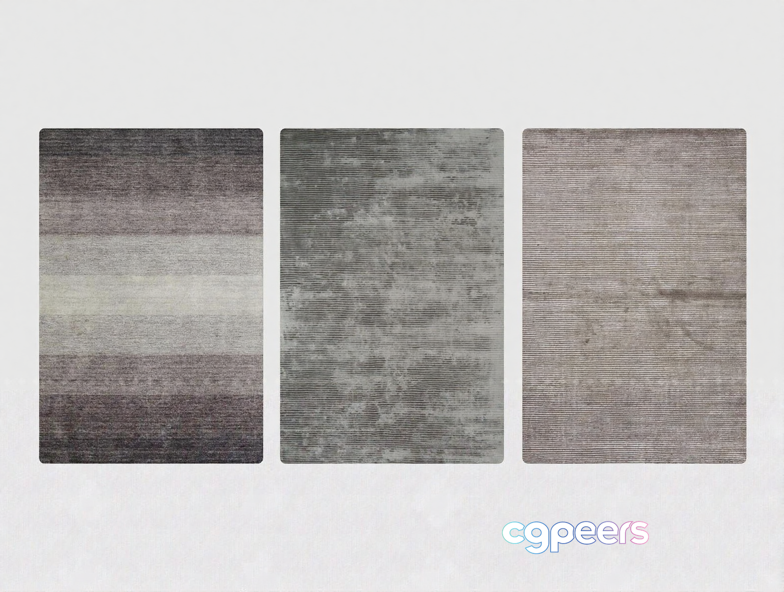 Three Gray Rugs 3D Model - 23675 - VRAY Render