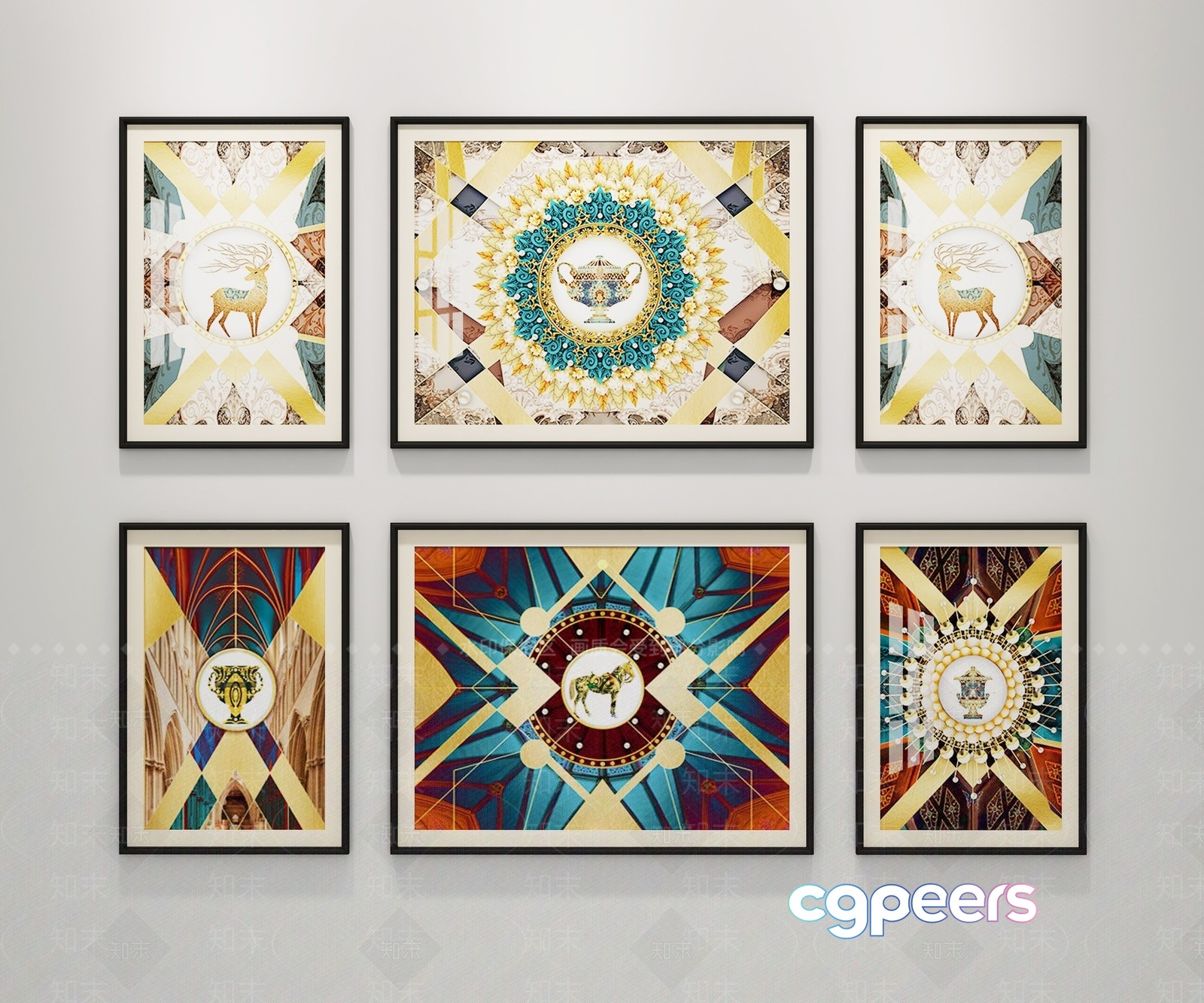 Abstract Art Prints 3D Model - 2268 - VRAY Render