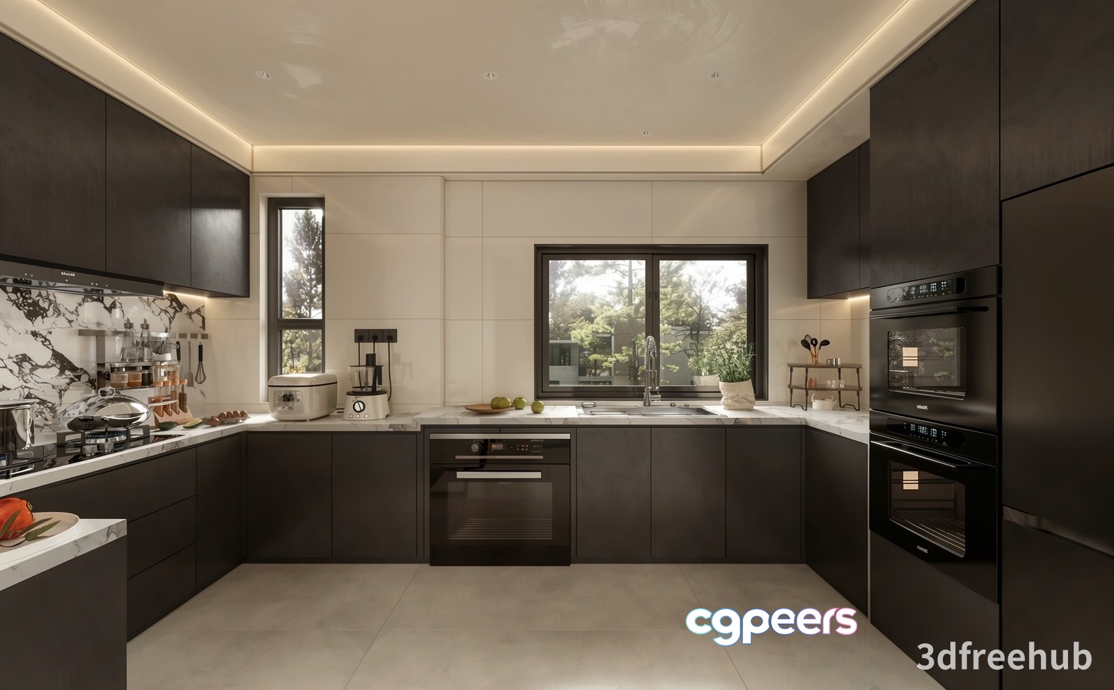Modern Kitchen 3D Model - 19608 - VRAY Render