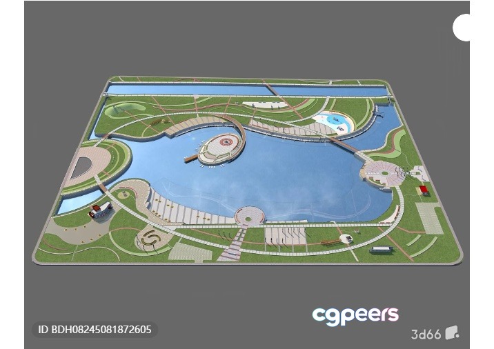 Aerial Park Map 3D Model - 5419 - VRAY Render Aerial Park Map 3D Model - 5419 - VRAY Render