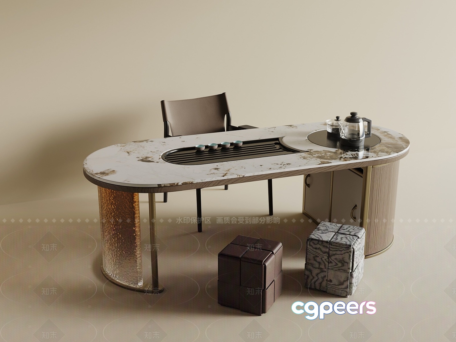 A Modern Dining Table 3D Model - 1173 - VRAY Render