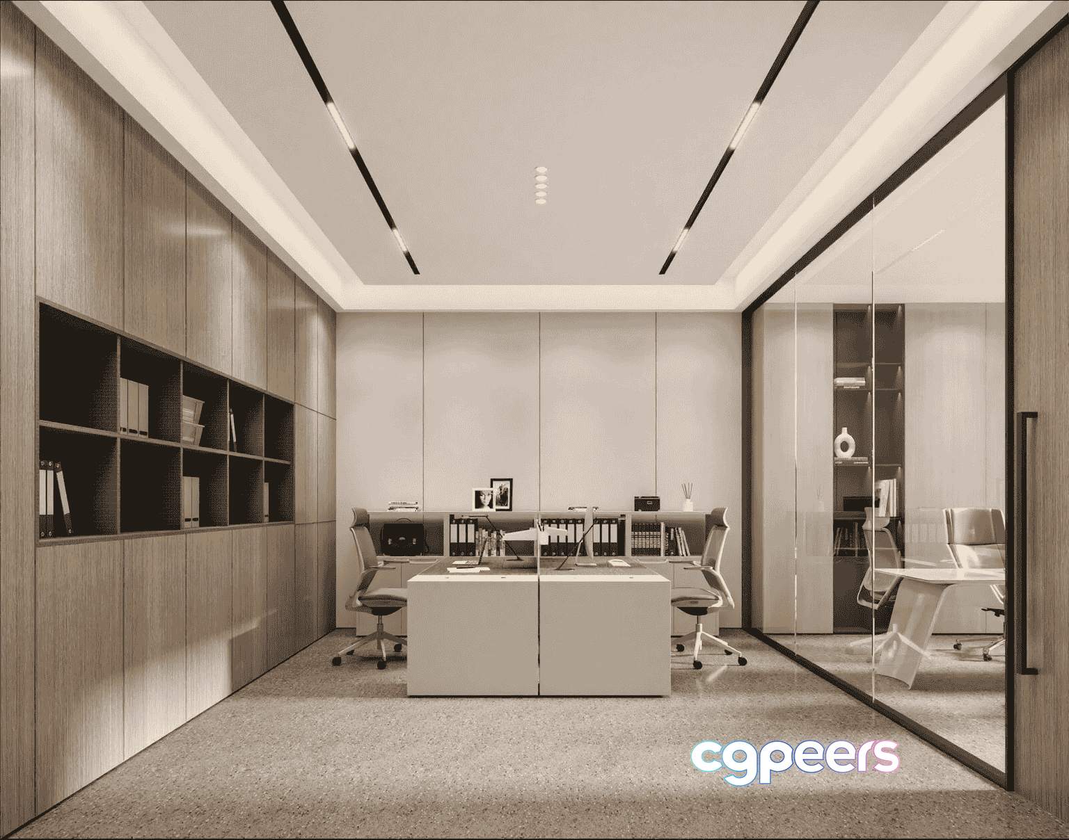 Modern Office Space 3D Model - 10071 - VRAY Render