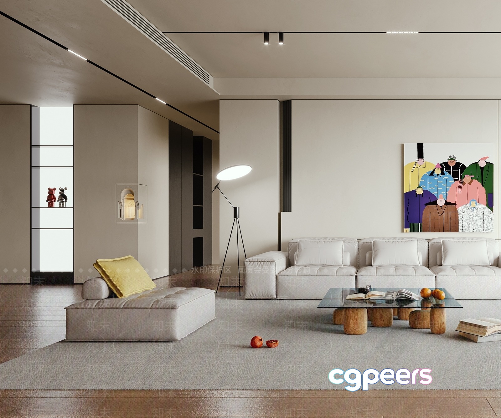 Modern Living Room 3D Model - 1935 - VRAY Render