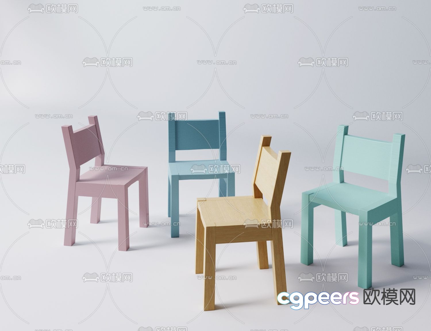 Modern solid wood children’s chair 3d model Modern solid wood children’s chair 3d model