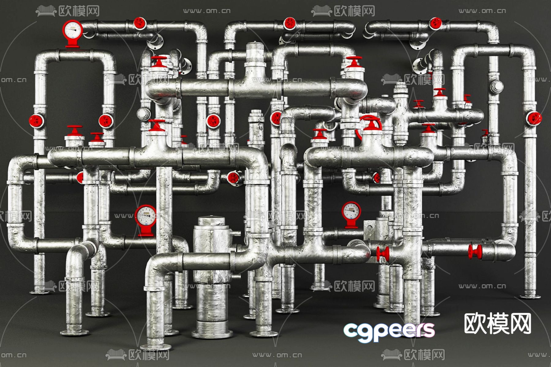 Industrial style gas pipeline valve 3d model Industrial style gas pipeline valve 3d model