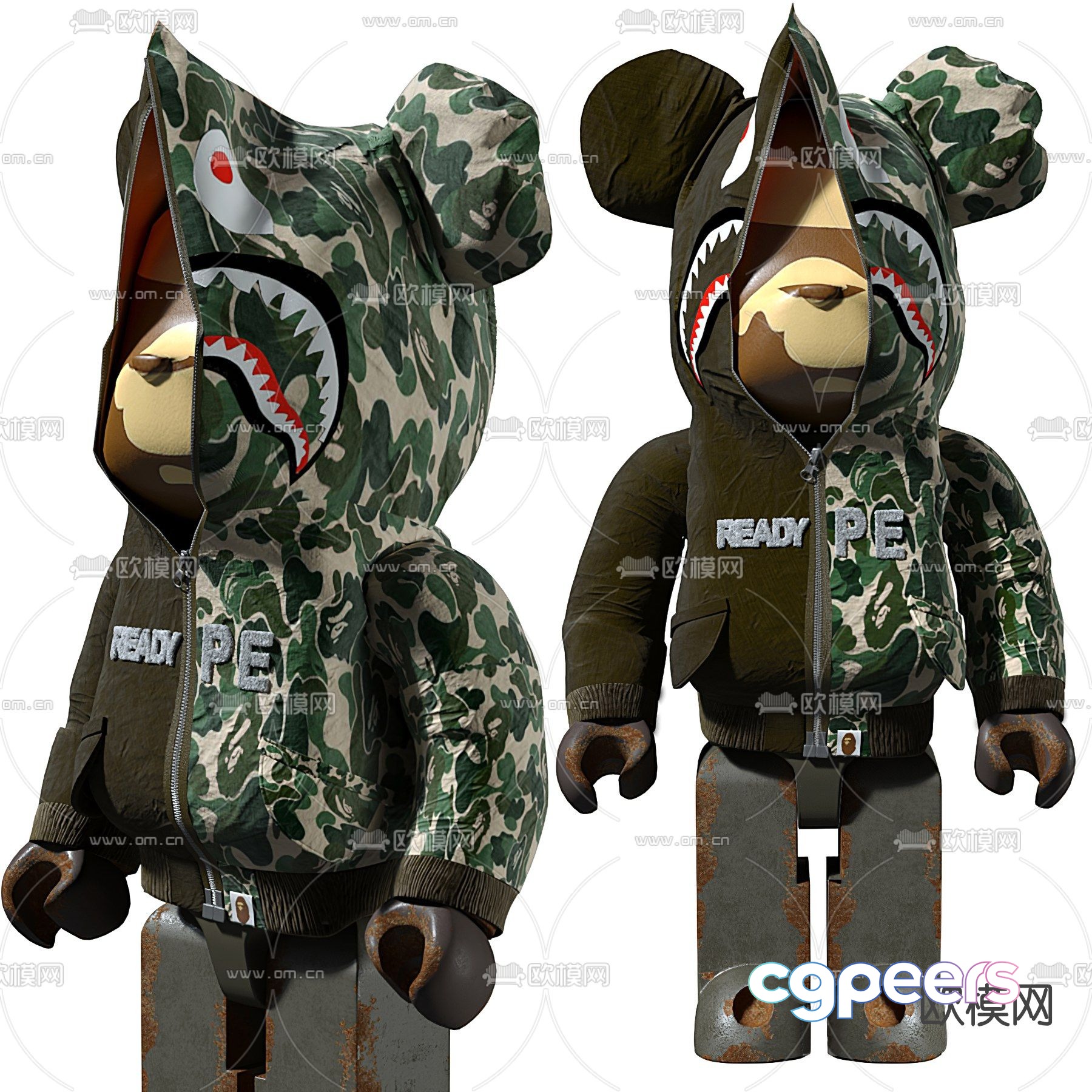 Modern violent bear toy 3d model Modern violent bear toy 3d model