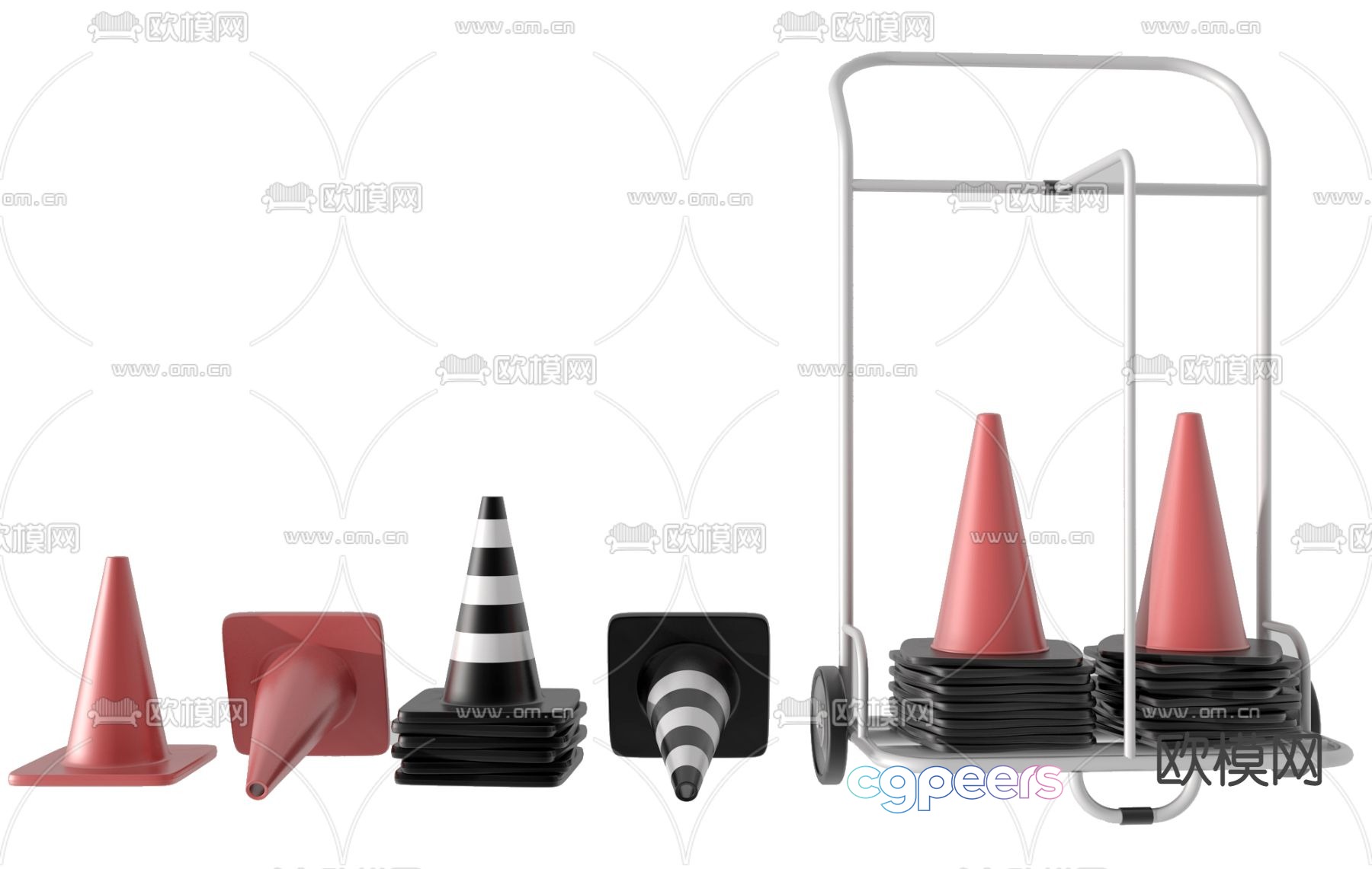 Modern roadblock combination 3d model