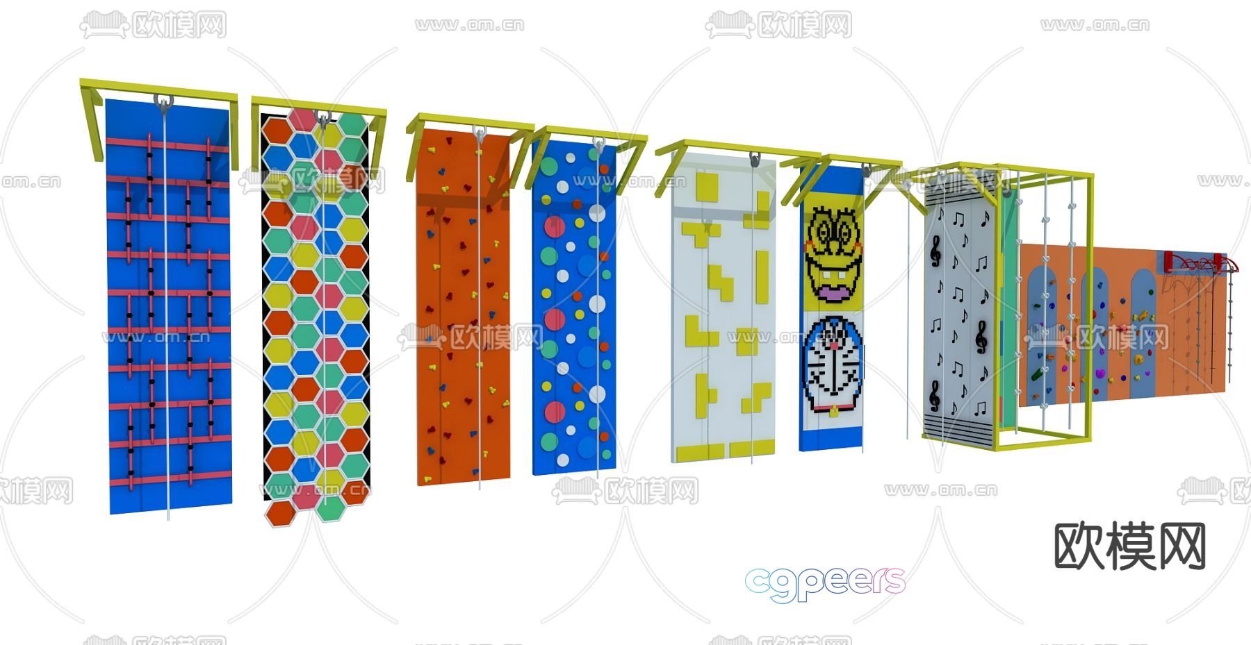 Modern children’s climbing wall 3d model Modern children’s climbing wall 3d model