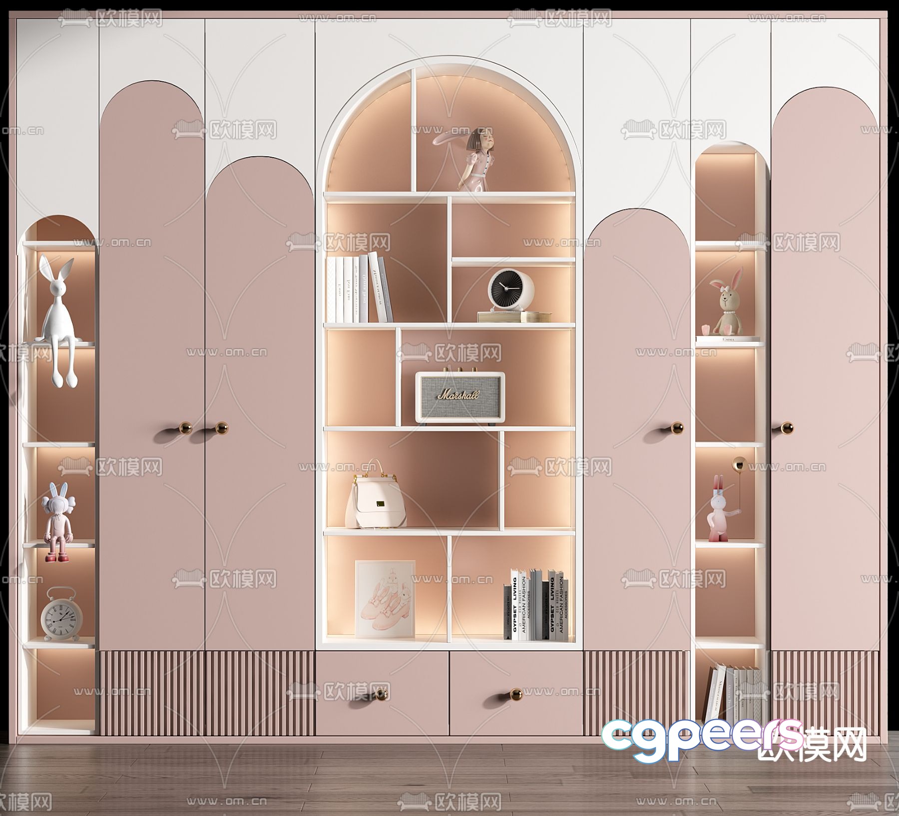Modern children’s bookcase 3d model Modern children’s bookcase 3d model
