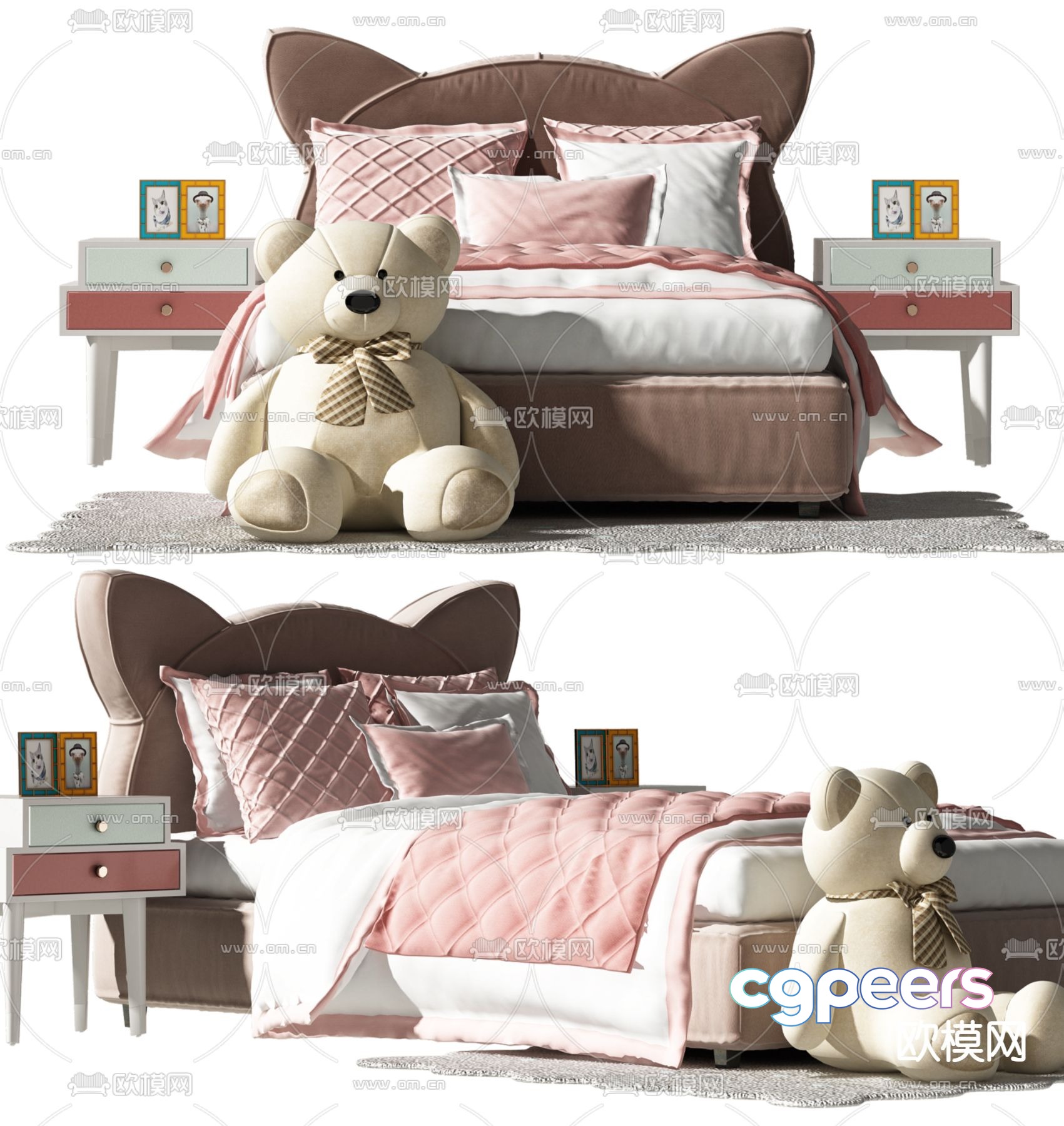 Modern children’s bed 3d model Modern children’s bed 3d model