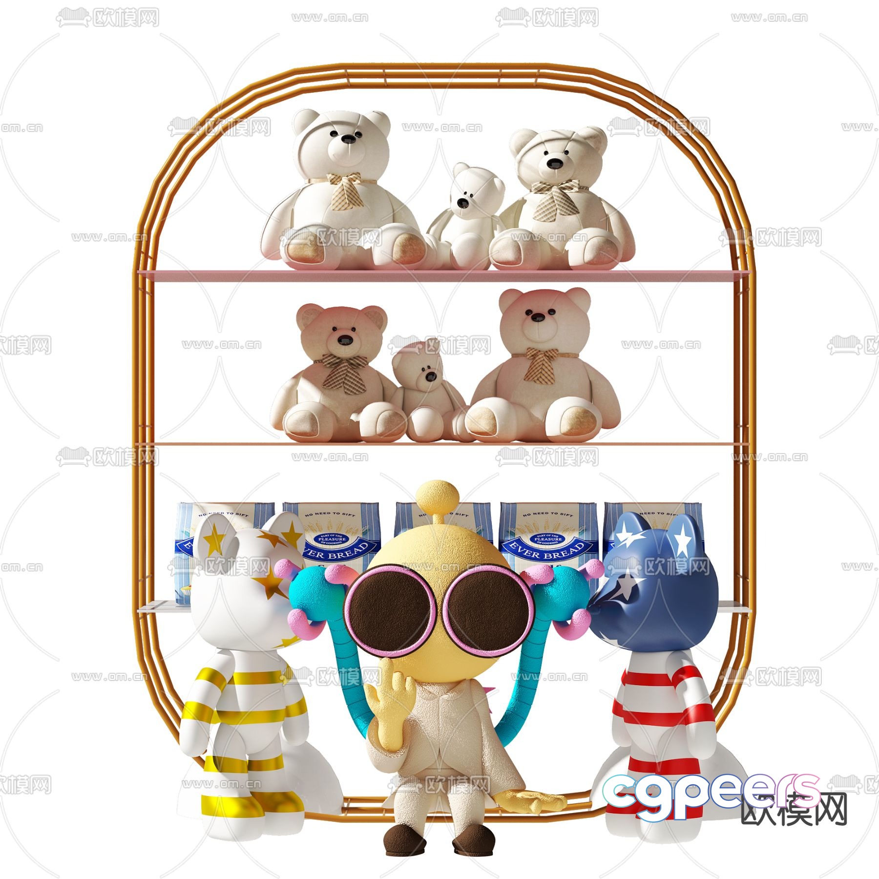 Modern bear plush toy 3d model Modern bear plush toy 3d model