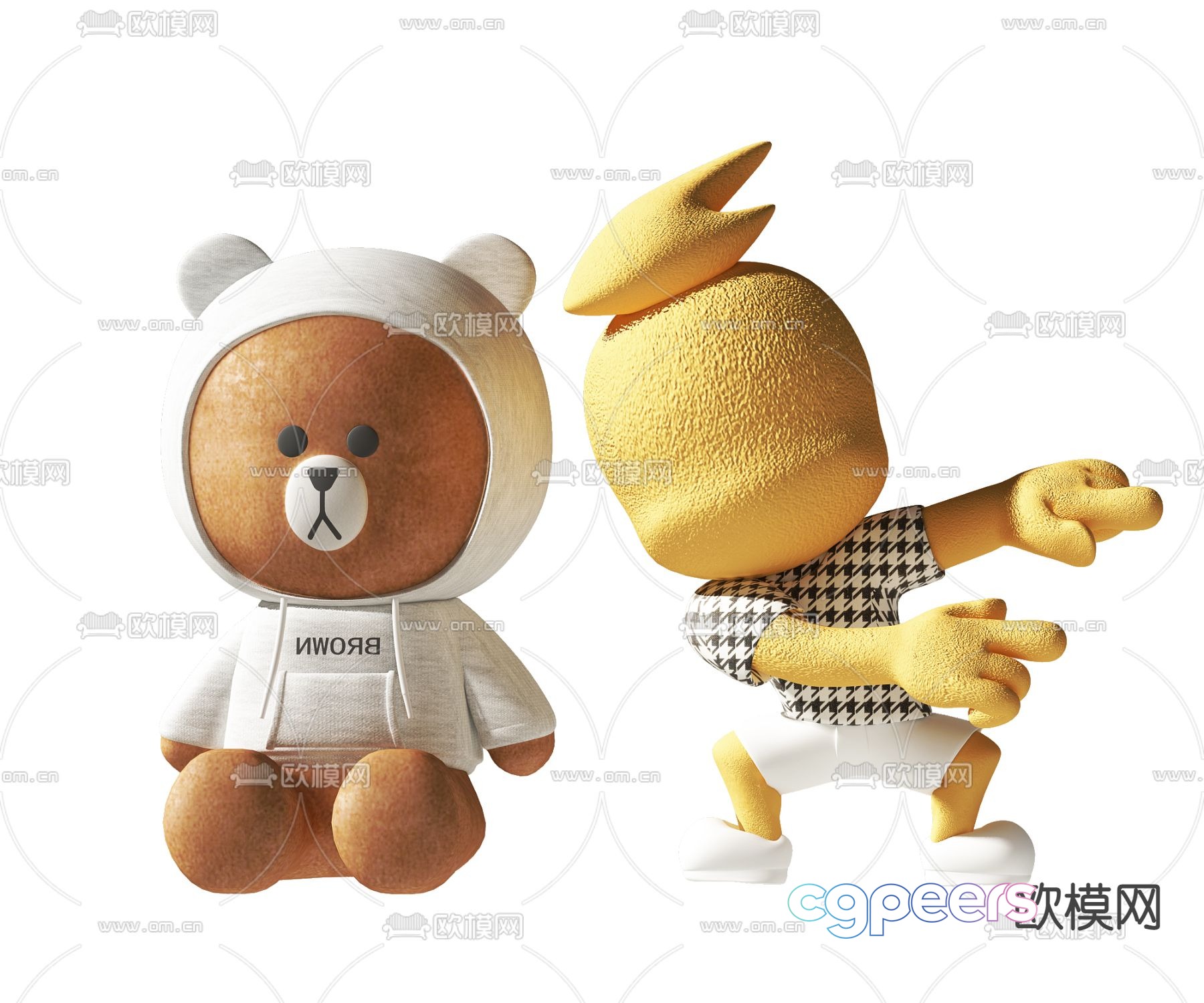Modern bear plush toy 3d model Modern bear plush toy 3d model