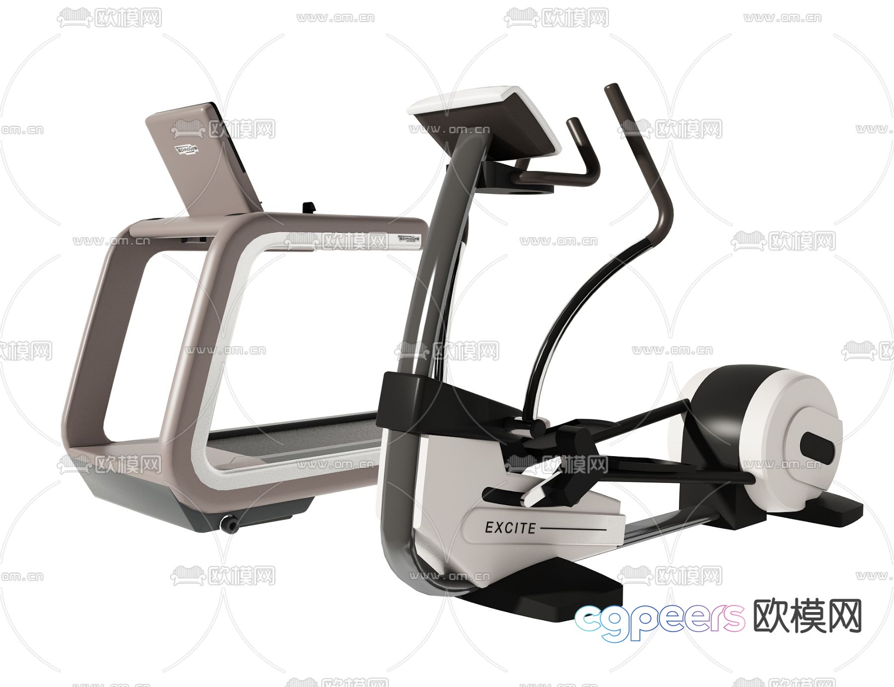 Modern fitness treadmill 3d model Modern fitness treadmill 3d model