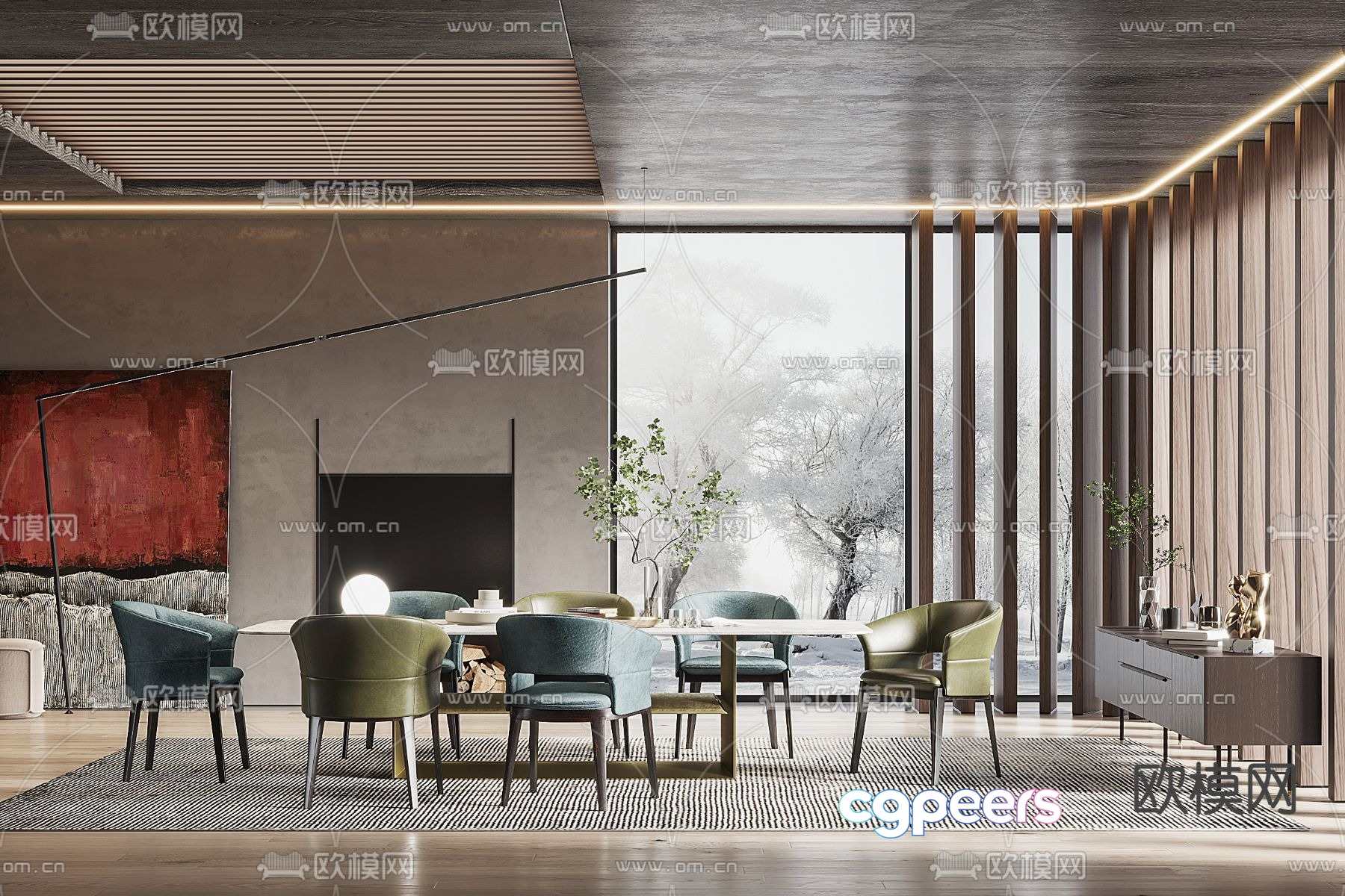Molteni&C modern restaurant 3d model Molteni&C modern restaurant 3d model