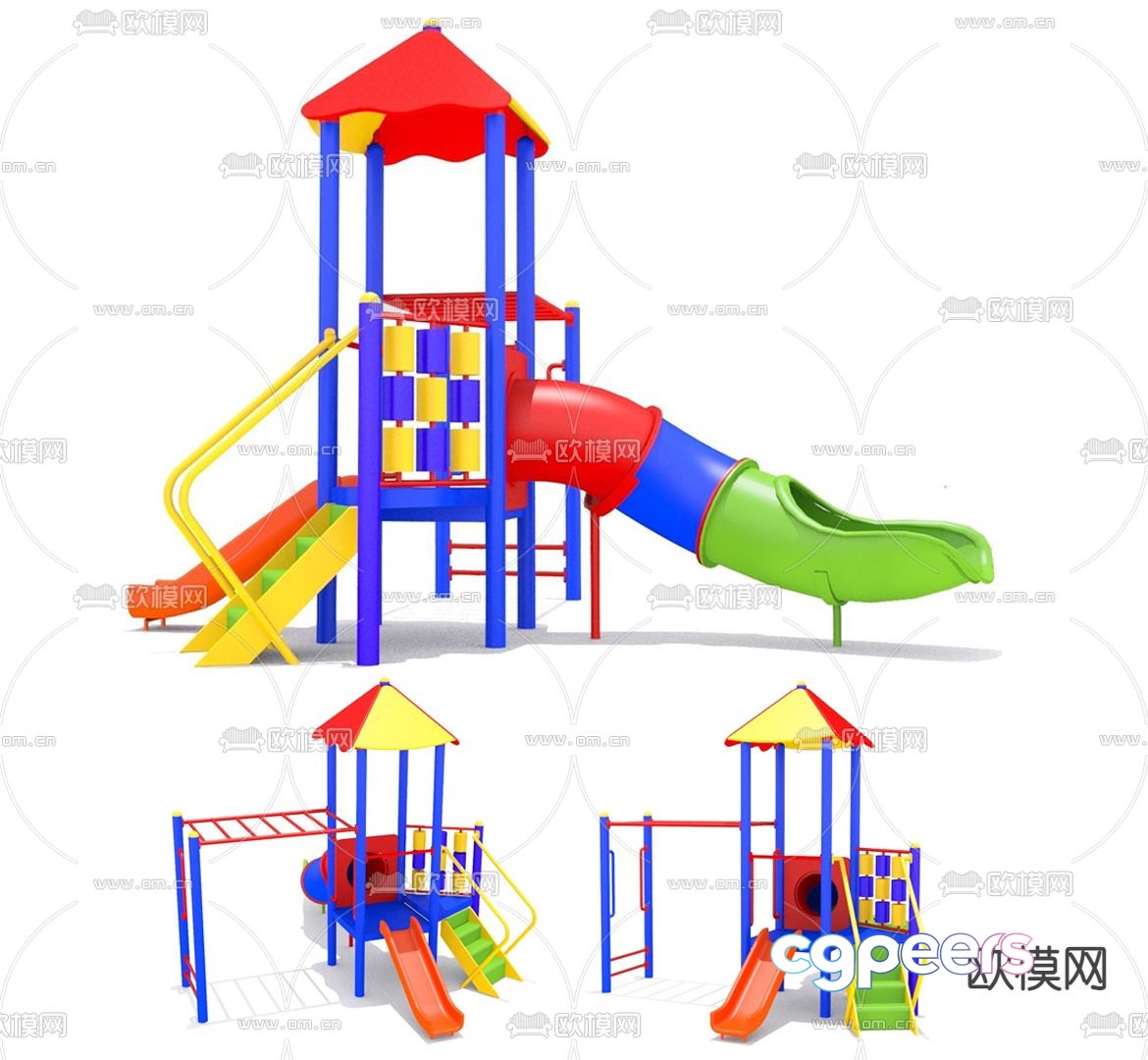 Modern children's slide amusement equipment 3d model Modern children's slide amusement equipment 3d model