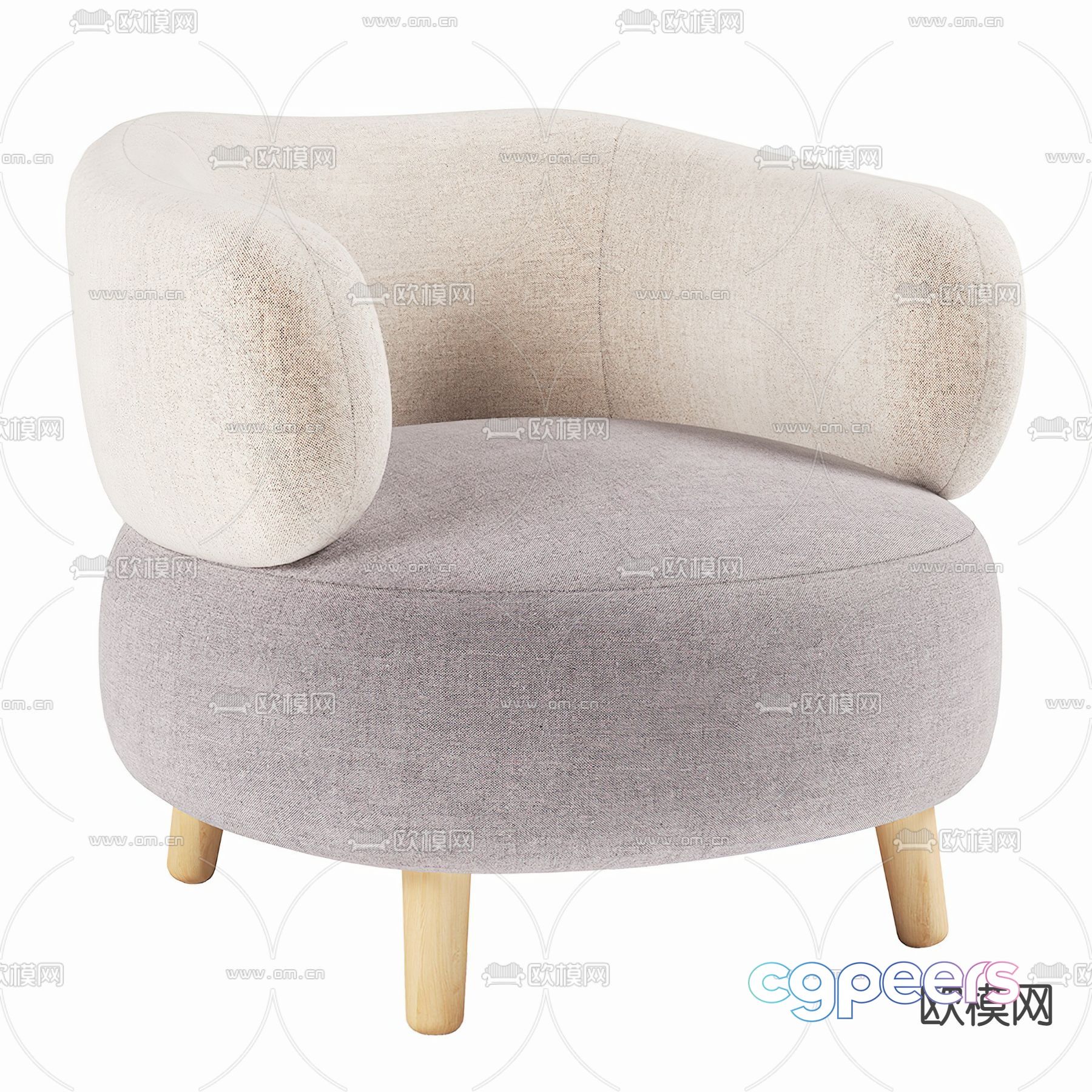 Natuzzi modern fabric single sofa 3d model Natuzzi modern fabric single sofa 3d model