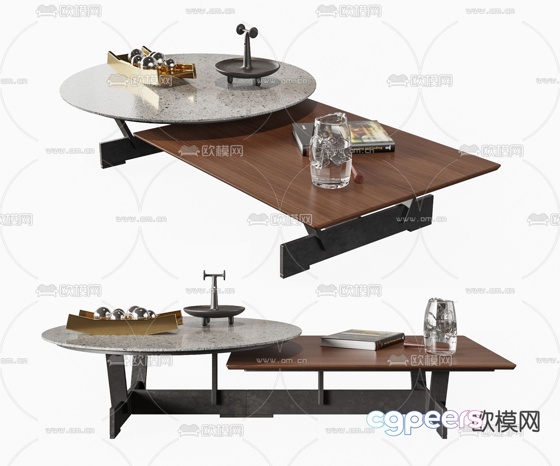 Cassina marble coffee table 3d model Cassina marble coffee table 3d model