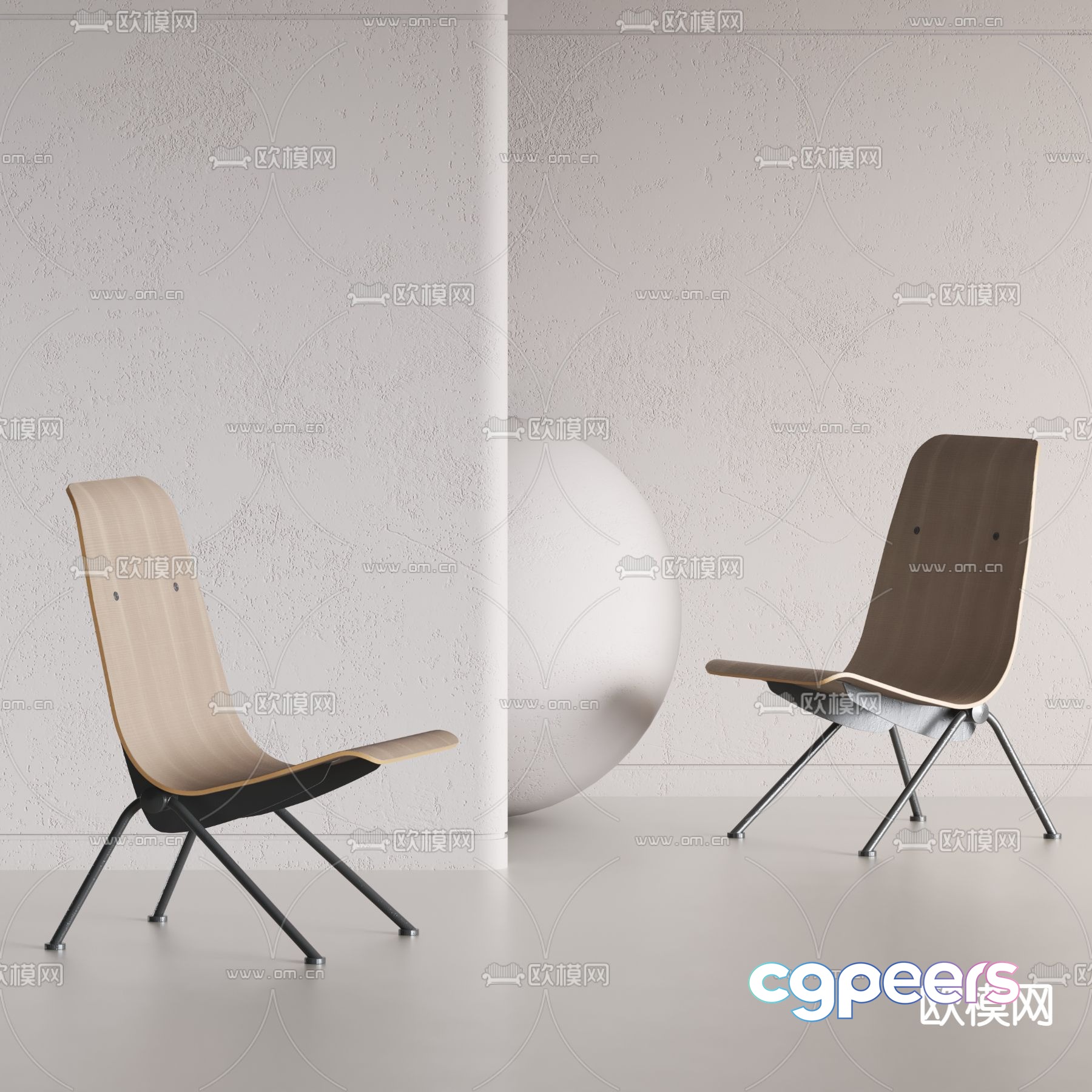 BAXTER lounge chair 3d model BAXTER lounge chair 3d model