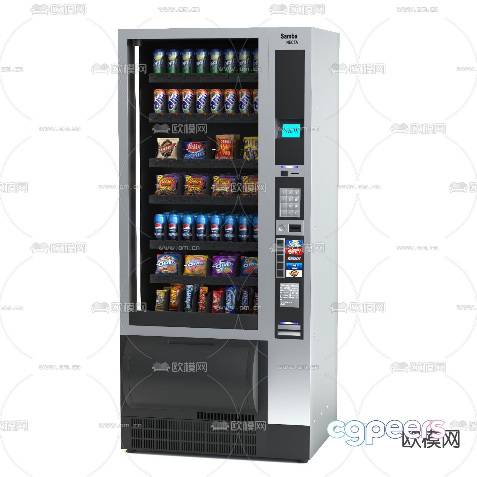 Modern snack soda vending machine 3d model Modern snack soda vending machine 3d model