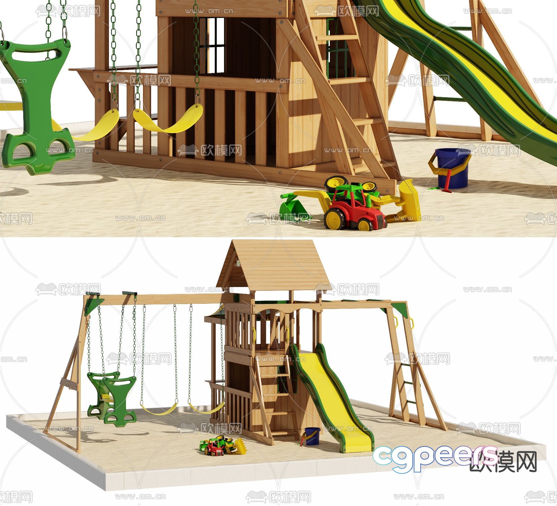 Modern children's facilities slide sand pool 3d model Modern children's facilities slide sand pool 3d model