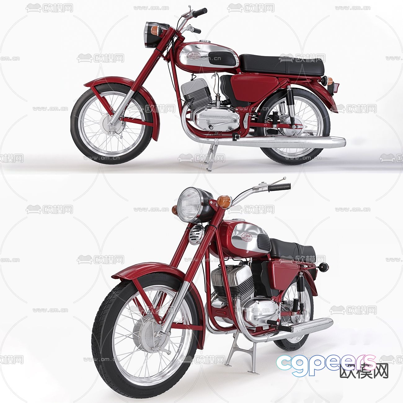 Modern retro motorcycle 3d model Modern retro motorcycle 3d model