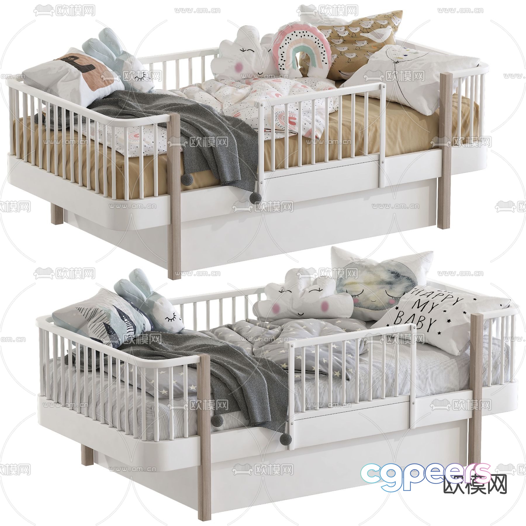 Modern crib 3d model Modern crib 3d model
