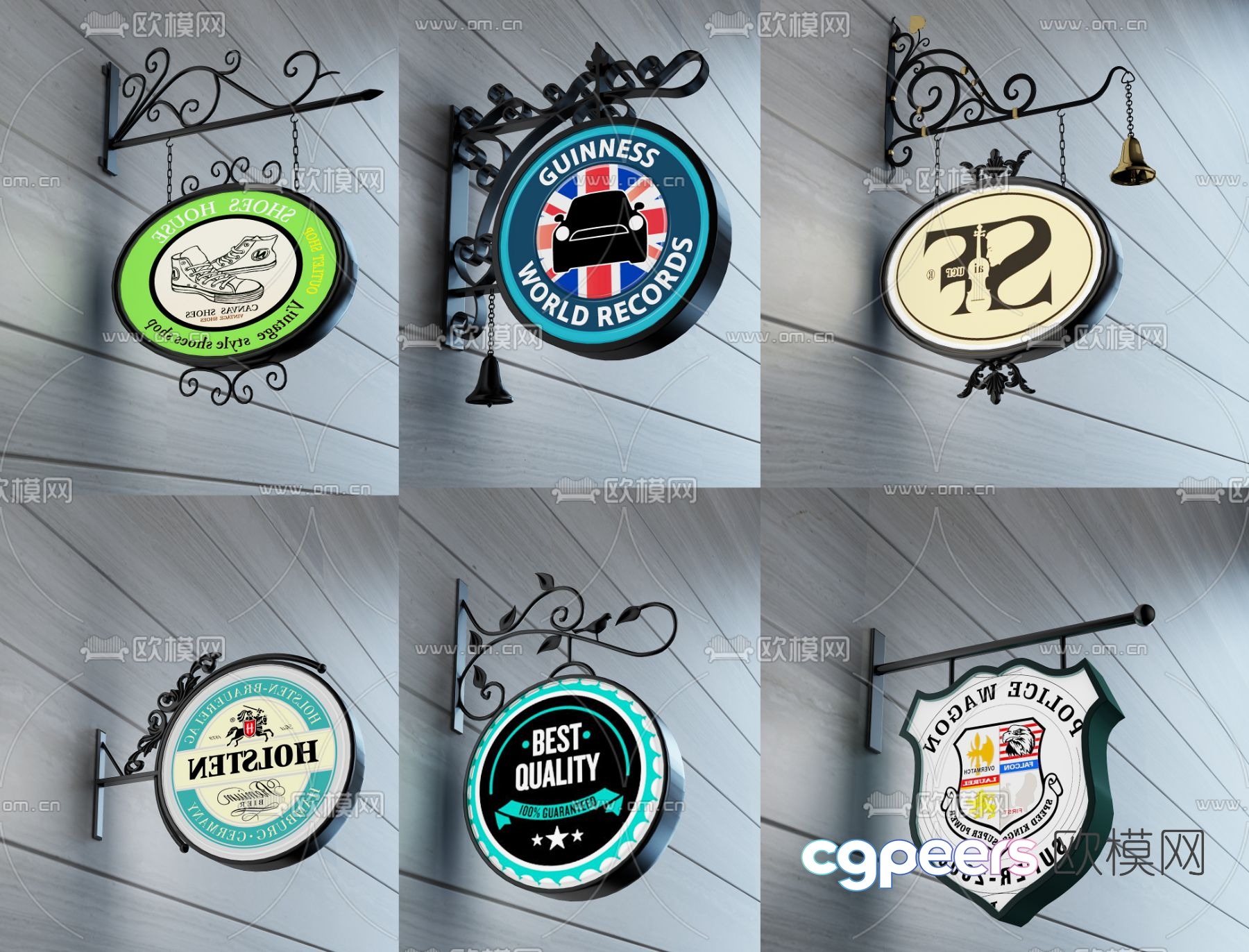 Industrial style signage free 3d model Industrial style signage free 3d model