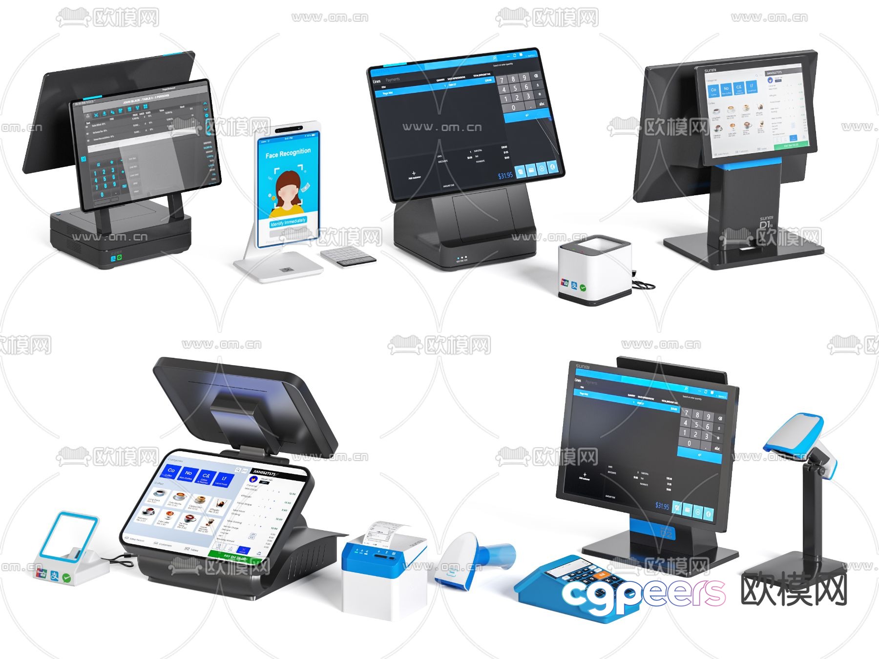 Modern cash register scanner 3d model Modern cash register scanner 3d model