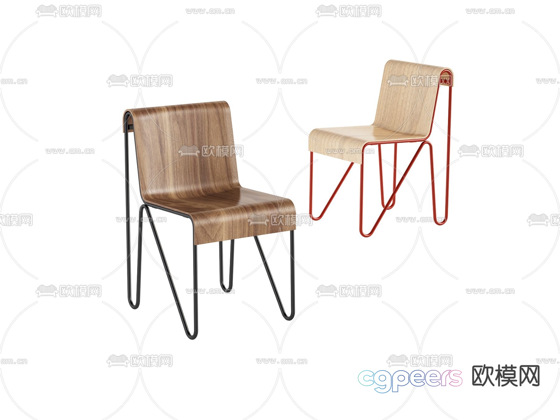 Cassina solid wood single chair 3d model Cassina solid wood single chair 3d model