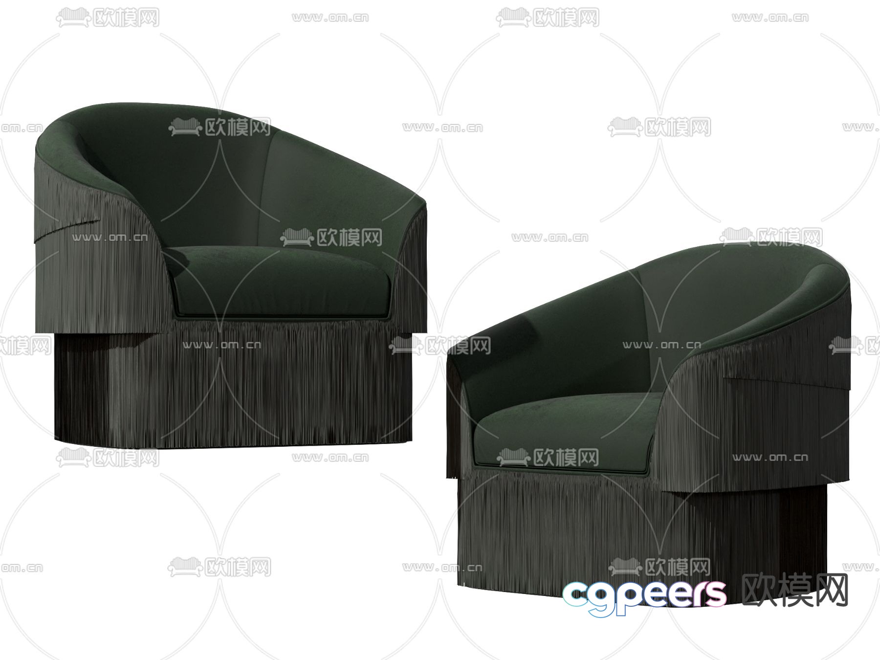 B&B italia modern fabric tassel single sofa 3d model B&B italia modern fabric tassel single sofa 3d model