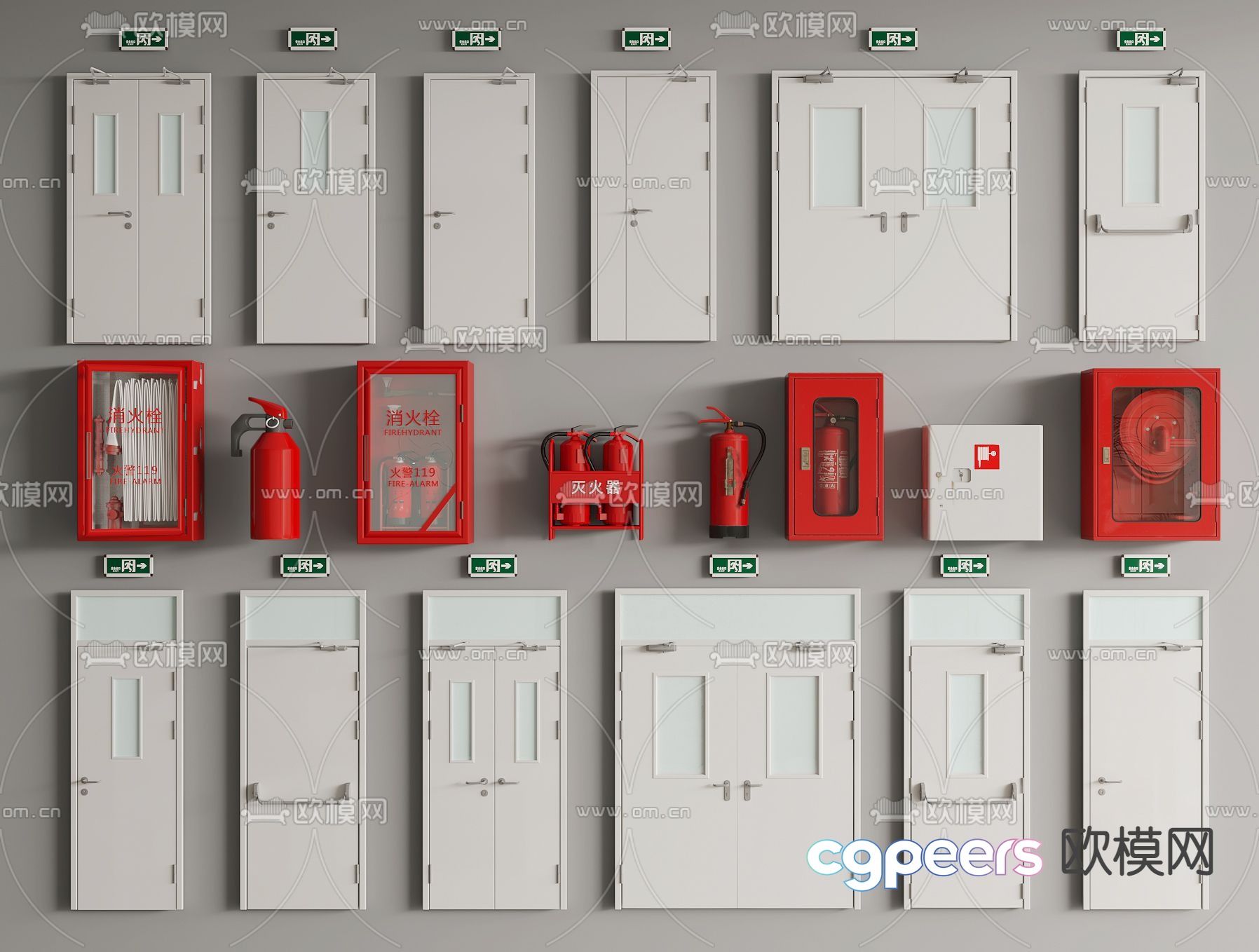 Modern fire door fire equipment 3d model Modern fire door fire equipment 3d model