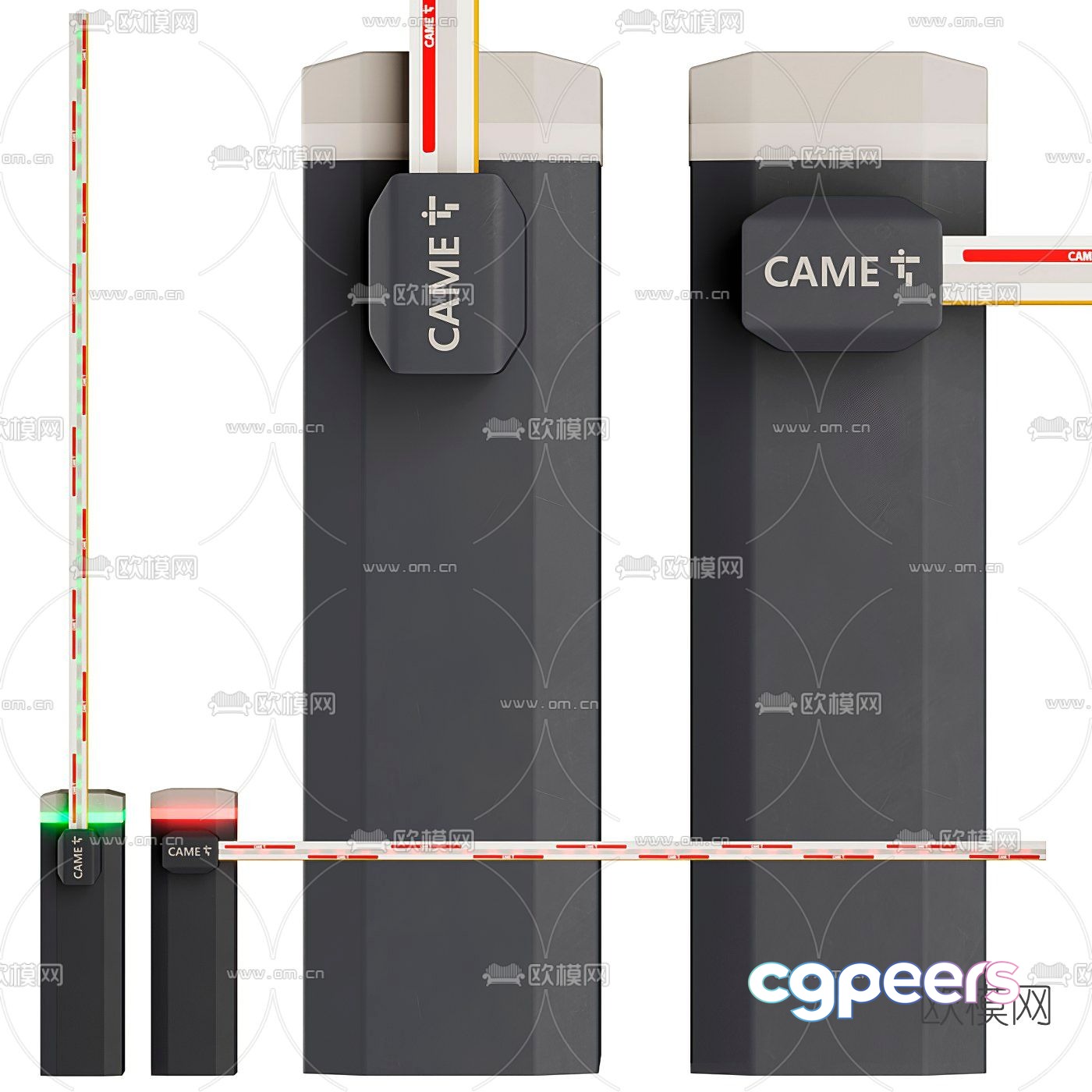 Modern electronic toll pole 3d model