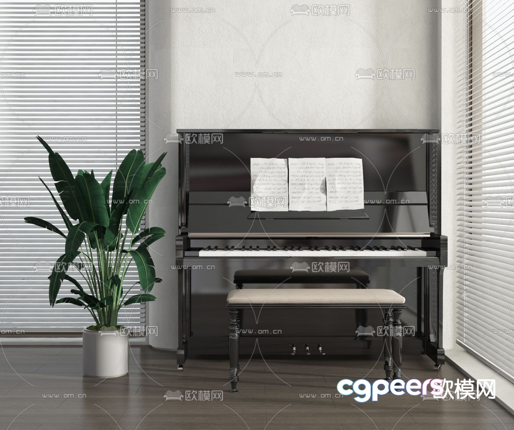 modern piano 3d model modern piano 3d model